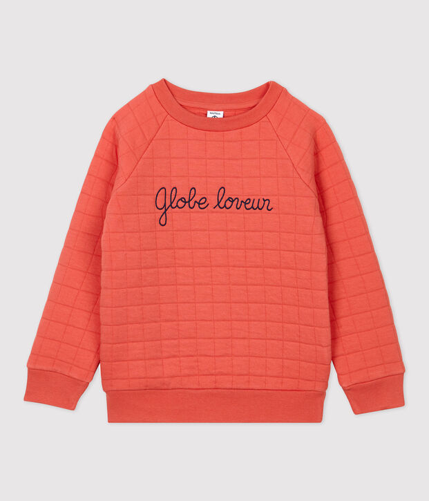 Sweat en tubique matelass&eacute; enfant fille / gar&ccedil;on orange